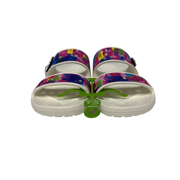 NEW! Crocs Classic Solarized Sandal Tie Dye White Women's 10 Men's 8 - Picture 2 of 8
